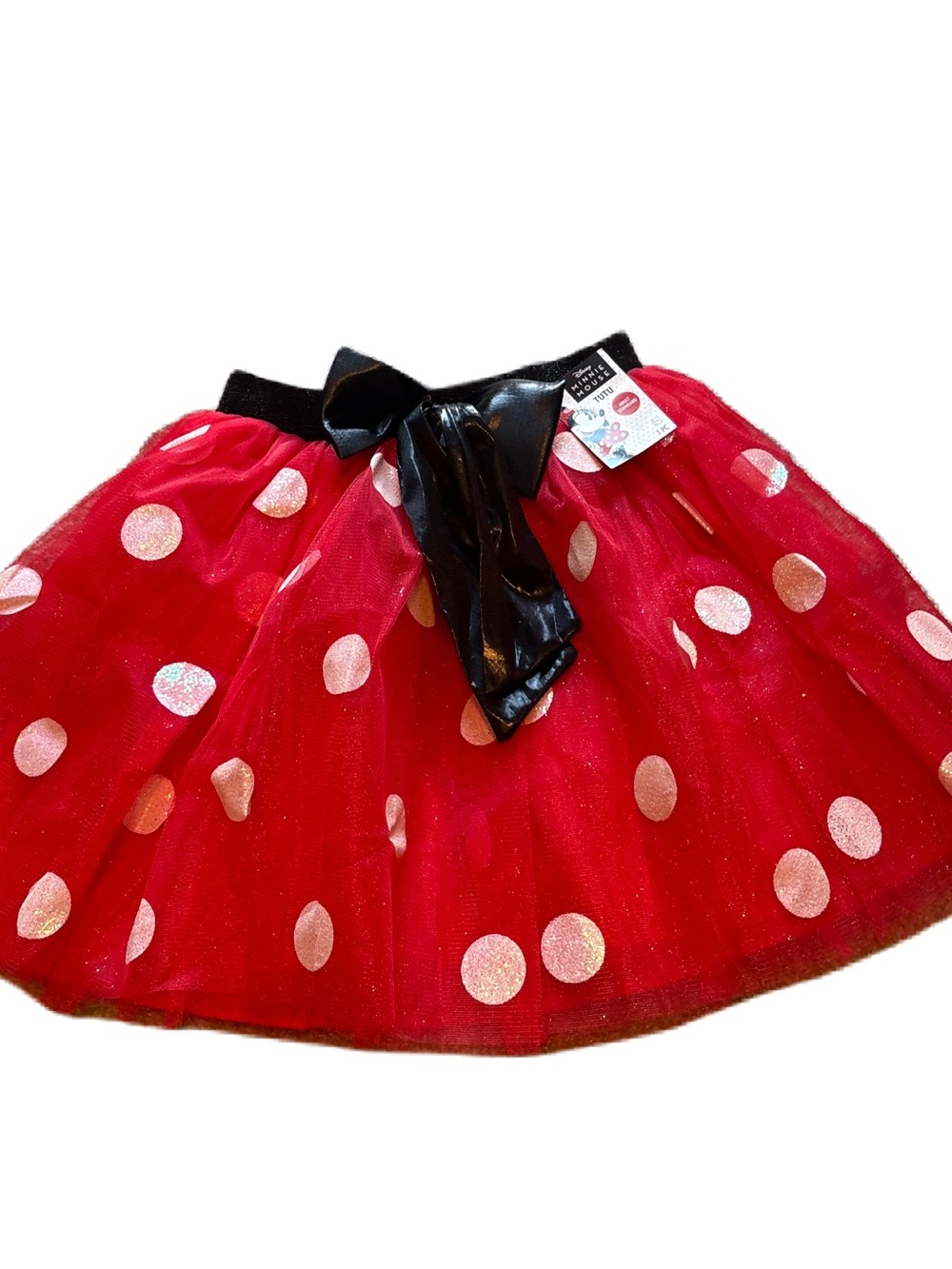 Disney Minnie Mouse Glitter Polka Dot Skirt One Size NEW Red White Adult Women